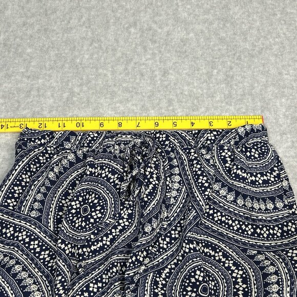 Wet Seal Blue White Medallion Jogger Pants Size S Chiffon Lightweight Flowy - Picture 7 of 10